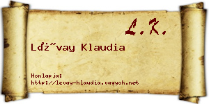 Lévay Klaudia névjegykártya