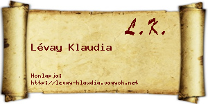 Lévay Klaudia névjegykártya